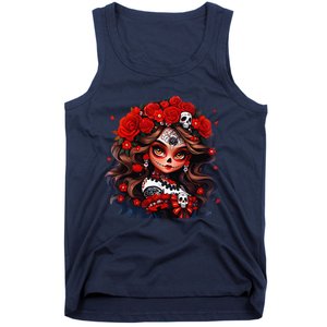 La Catrina Dia De Los Muertos Day Of The Dead Sugar Skull Tank Top