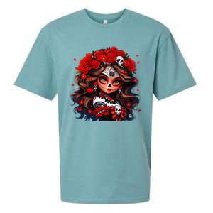 La Catrina Dia De Los Muertos Day Of The Dead Sugar Skull Sueded Cloud Jersey T-Shirt