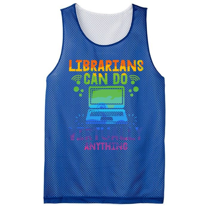 Librarians Can Do Virtually Anything Funny Teacher Gift Idea Great Gift Mesh Reversible Basketball Jersey Tank