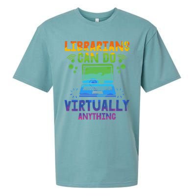 Librarians Can Do Virtually Anything Funny Teacher Gift Idea Great Gift Sueded Cloud Jersey T-Shirt