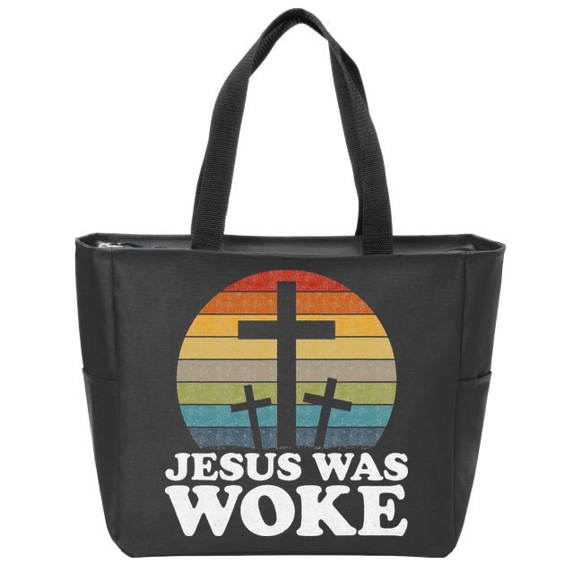 Liberal Christian Democrat Jesus Was Woke Zip Tote Bag