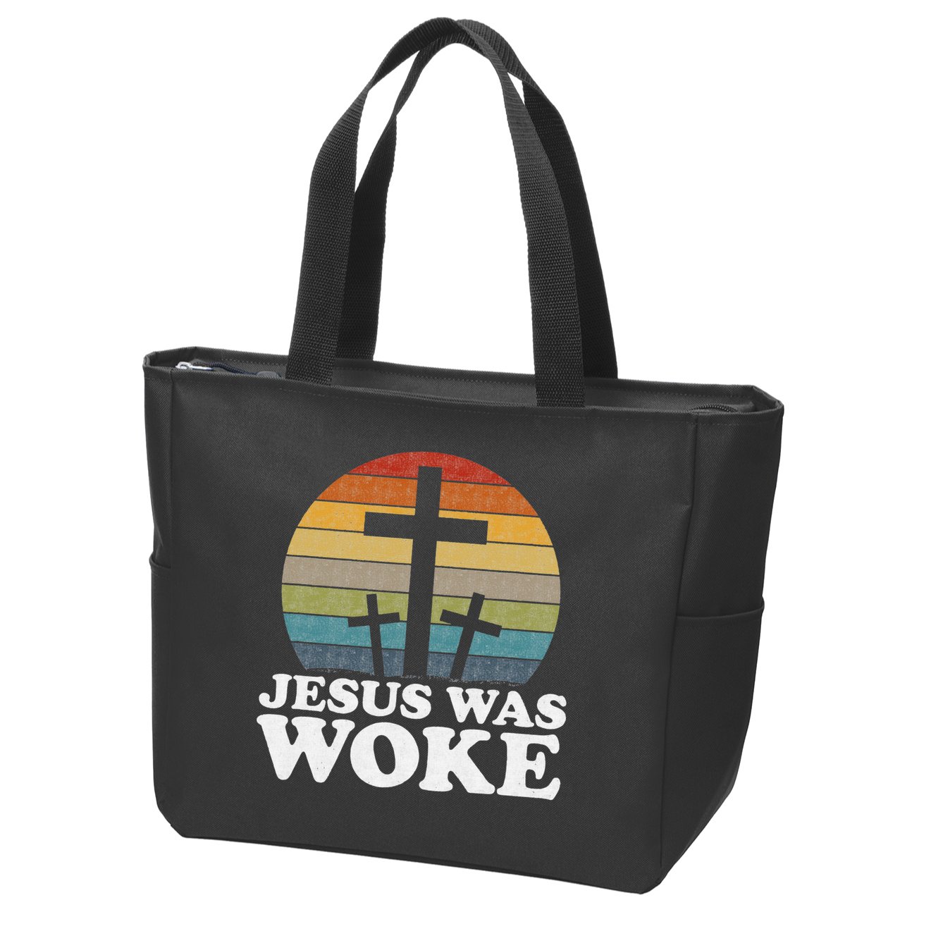 Liberal Christian Democrat Jesus Was Woke Zip Tote Bag