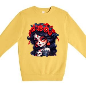 La Catrina Dia De Los Muertos Day Of The Dead Sugar Skull Premium Crewneck Sweatshirt