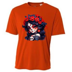 La Catrina Dia De Los Muertos Day Of The Dead Sugar Skull Cooling Performance Crew T-Shirt