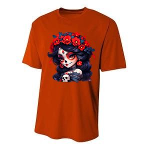 La Catrina Dia De Los Muertos Day Of The Dead Sugar Skull Performance Sprint T-Shirt