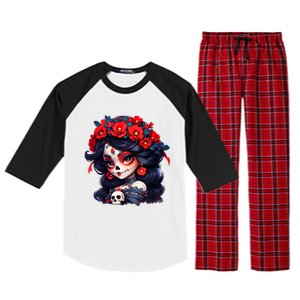 La Catrina Dia De Los Muertos Day Of The Dead Sugar Skull Raglan Sleeve Pajama Set