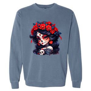 La Catrina Dia De Los Muertos Day Of The Dead Sugar Skull Garment-Dyed Sweatshirt