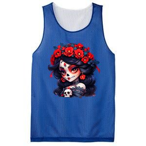 La Catrina Dia De Los Muertos Day Of The Dead Sugar Skull Mesh Reversible Basketball Jersey Tank