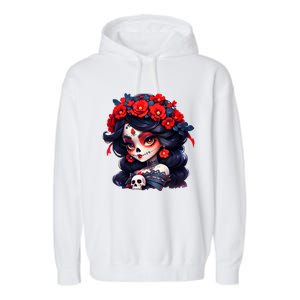 La Catrina Dia De Los Muertos Day Of The Dead Sugar Skull Garment-Dyed Fleece Hoodie