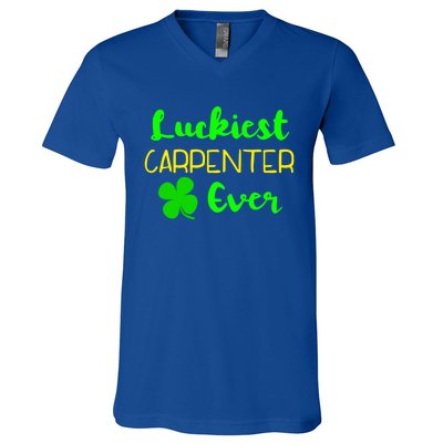 Luckiest Carpenter Ever St Patrick's Day Irish Woodworker Great Gift V-Neck T-Shirt