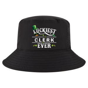 Luckiest Clerk Ever Shamrock Leprechaun Hat St Patrick Day Meaningful Gift Cool Comfort Performance Bucket Hat