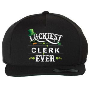 Luckiest Clerk Ever Shamrock Leprechaun Hat St Patrick Day Meaningful Gift Wool Snapback Cap