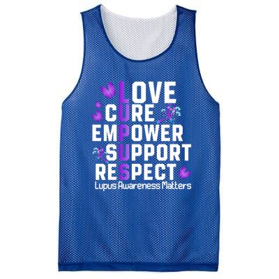 Love Cure Empower Support Respect Lupus Awareness Gift Mesh Reversible Basketball Jersey Tank