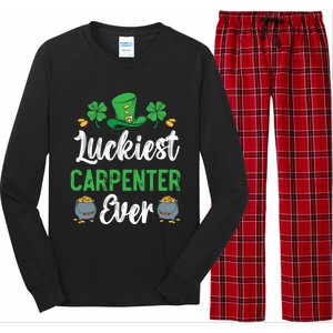 Luckiest Carpenter Ever St Patrick's Saint Pattys Day Funny Gift Long Sleeve Pajama Set