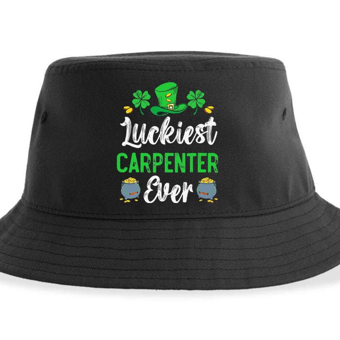 Luckiest Carpenter Ever St. Patrick's Saint Pattys Day Sustainable Bucket Hat