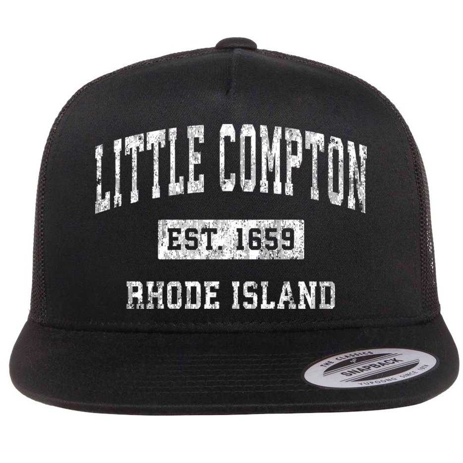 Little Compton Est 1659 Rhode Island Ri Vintage Established Sports Design Flat Bill Trucker Hat