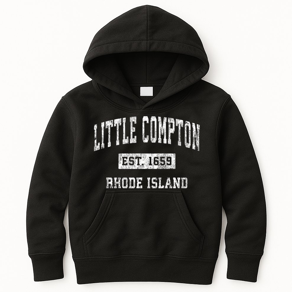 Little Compton Est 1659 Rhode Island Ri Vintage Established Sports Design Kids Hoodie
