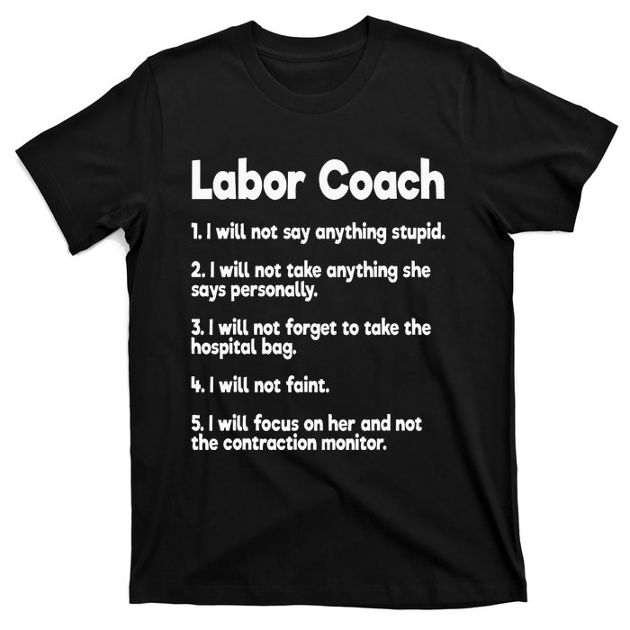 Labor Coach Expecting Dad Rules Papa Funny Baby T-Shirt