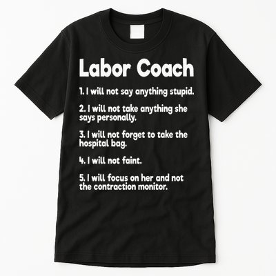 Labor Coach Expecting Dad Rules Papa Funny Baby Tall T-Shirt