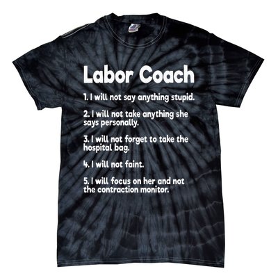 Labor Coach Expecting Dad Rules Papa Funny Baby Tie-Dye T-Shirt