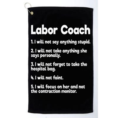Labor Coach Expecting Dad Rules Papa Funny Baby Golf Towel