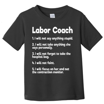Labor Coach Expecting Dad Rules Papa Funny Baby Toddler T-Shirt
