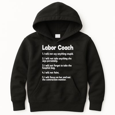 Labor Coach Expecting Dad Rules Papa Funny Baby Kids Hoodie