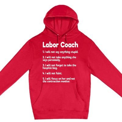 Labor Coach Expecting Dad Rules Papa Funny Baby Premium Pullover Hoodie