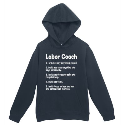 Labor Coach Expecting Dad Rules Papa Funny Baby Urban Pullover Hoodie