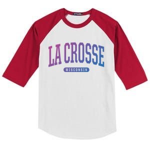 La Crosse Funny Gift Cute Gift College University Style Wi Usa Gift Kids Colorblock Raglan Jersey