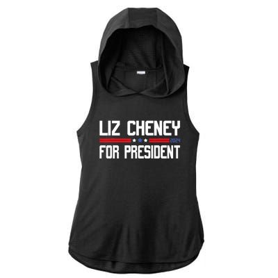 Liz Cheney For President 2024 Ladies PosiCharge Tri-Blend Wicking Draft Hoodie Tank