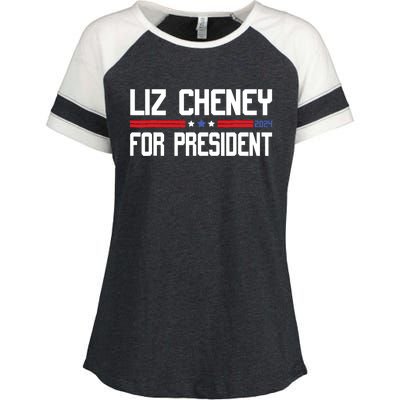 Liz Cheney For President 2024 Enza Ladies Jersey Colorblock Tee