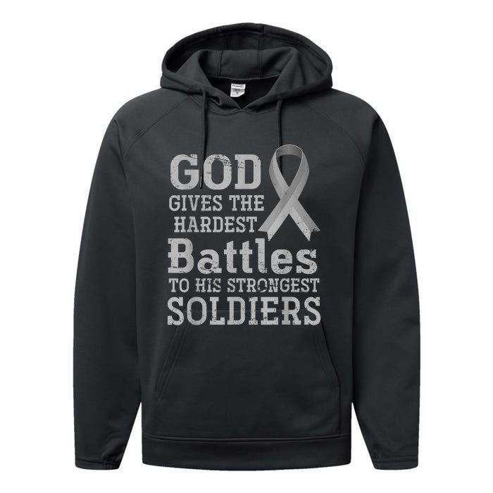 Lung Cancer Fighter Christian Lung Cancer Awareness Performance Fleece Hoodie