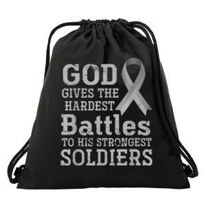 Lung Cancer Fighter Christian Lung Cancer Awareness Drawstring Bag