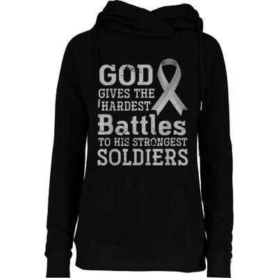 Lung Cancer Fighter Christian Lung Cancer Awareness Womens Funnel Neck Pullover Hood