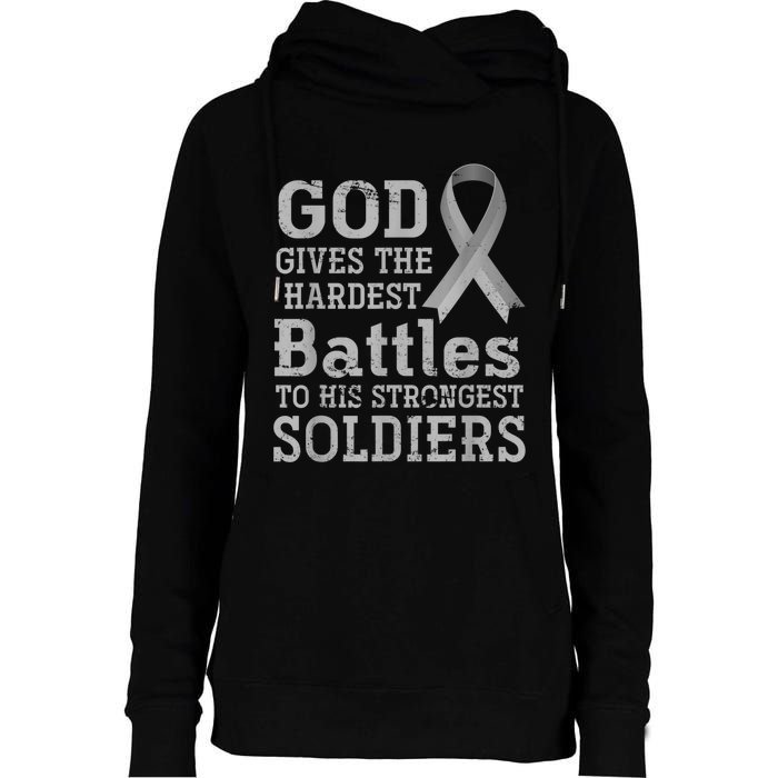 Lung Cancer Fighter Christian Lung Cancer Awareness Womens Funnel Neck Pullover Hood