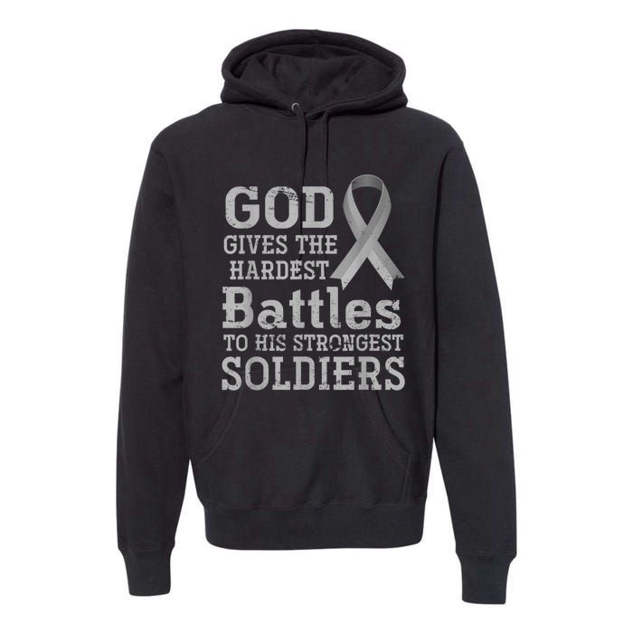 Lung Cancer Fighter Christian Lung Cancer Awareness Premium Hoodie