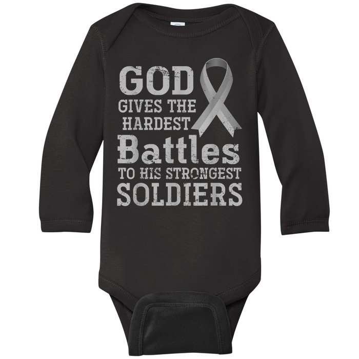 Lung Cancer Fighter Christian Lung Cancer Awareness Baby Long Sleeve Bodysuit