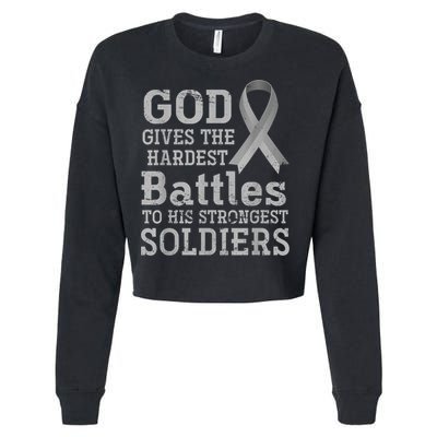 Lung Cancer Fighter Christian Lung Cancer Awareness Cropped Pullover Crew