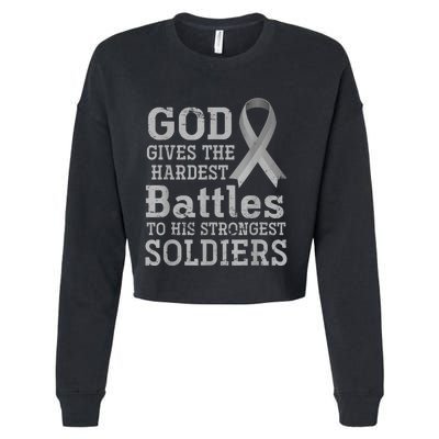 Lung Cancer Fighter Christian Lung Cancer Awareness Cropped Pullover Crew