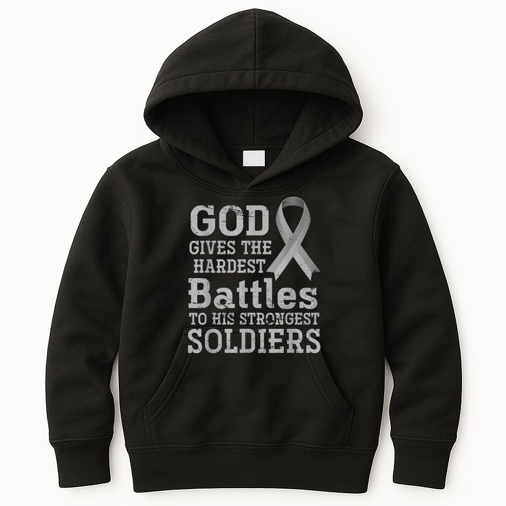 Lung Cancer Fighter Christian Lung Cancer Awareness Kids Hoodie