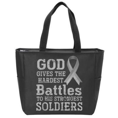 Lung Cancer Fighter Christian Lung Cancer Awareness Zip Tote Bag