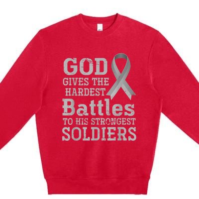 Lung Cancer Fighter Christian Lung Cancer Awareness Premium Crewneck Sweatshirt