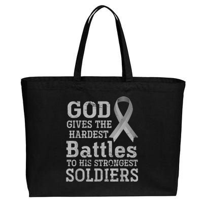 Lung Cancer Fighter Christian Lung Cancer Awareness Cotton Canvas Jumbo Tote