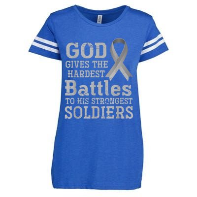 Lung Cancer Fighter Christian Lung Cancer Awareness Enza Ladies Jersey Football T-Shirt