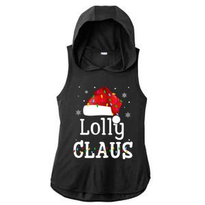 Lolly Claus Funny Holiday Matching Pajamas Xmas Party Gift Ladies PosiCharge Tri-Blend Wicking Draft Hoodie Tank