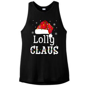 Lolly Claus Funny Holiday Matching Pajamas Xmas Party Gift Ladies PosiCharge Tri-Blend Wicking Tank