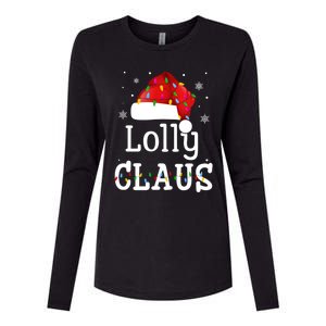 Lolly Claus Funny Holiday Matching Pajamas Xmas Party Gift Womens Cotton Relaxed Long Sleeve T-Shirt