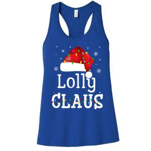 Lolly Claus Funny Holiday Matching Pajamas Xmas Party Gift Women's Racerback Tank