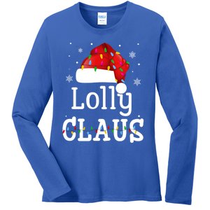 Lolly Claus Funny Holiday Matching Pajamas Xmas Party Gift Ladies Long Sleeve Shirt